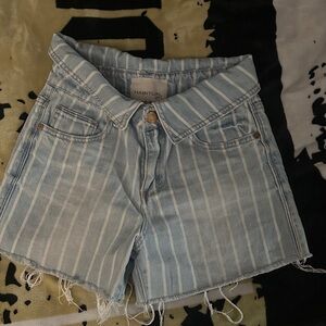 Habitual Light Blue & White Striped Denim Shorts